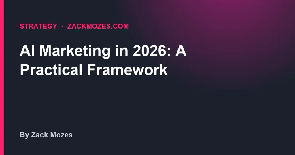 Cover image for AI Marketing in 2026: A Practical Framework by Zack Mozes